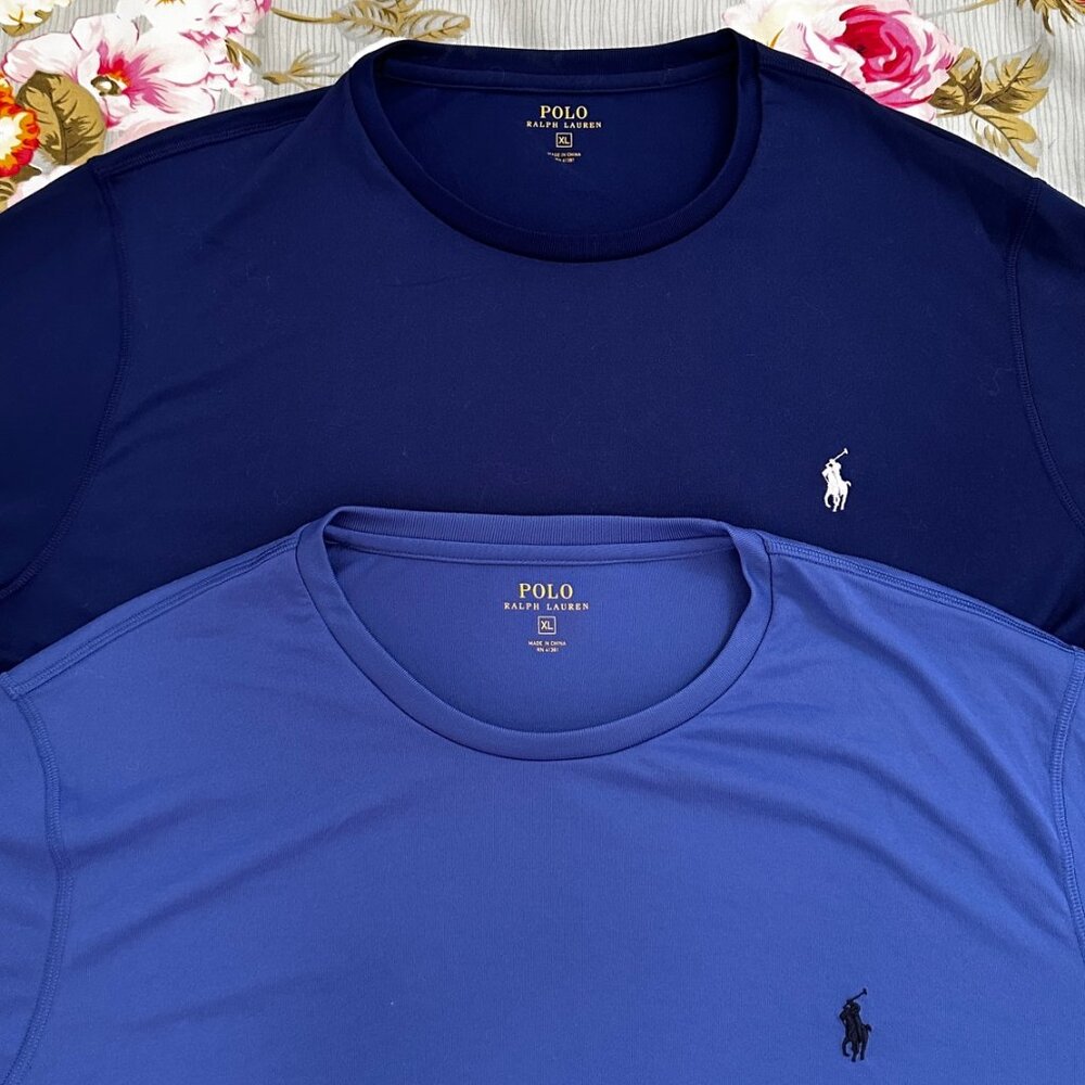 Two Mens XL Jersey Crewneck T-shirts - Polo Ralph Lauren